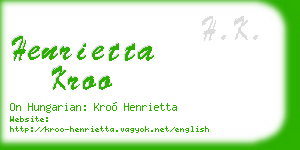 henrietta kroo business card
