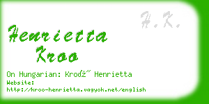 henrietta kroo business card